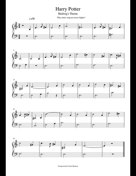 Harry Potter Theme Song Piano Sheet Music Printable Free