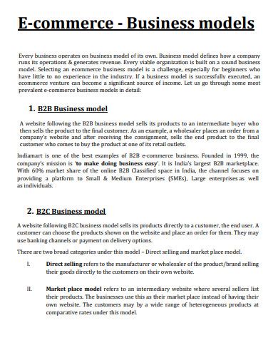 Business Model Examples, Format, How to Create, PDF