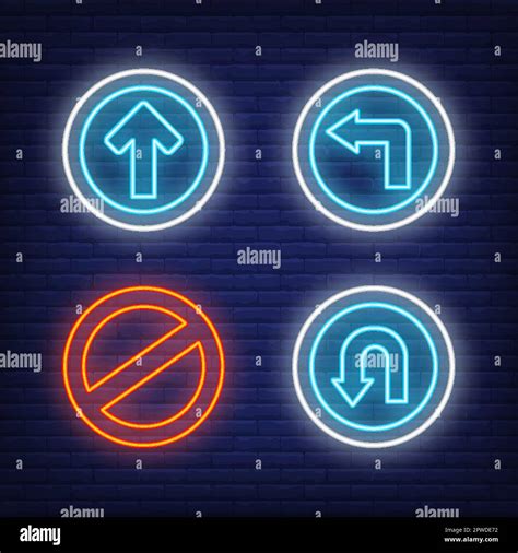 Illuminated road signs Stock Vector Images - Alamy