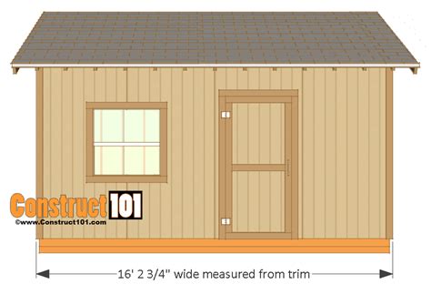 12x16 Shed Plans - Gable Design - Construct101