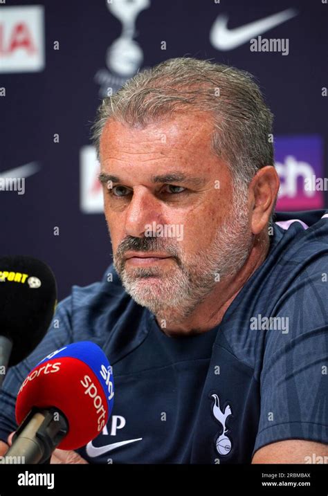 Tottenham Hotspur manager Ange Postecoglou during a press conference at ...