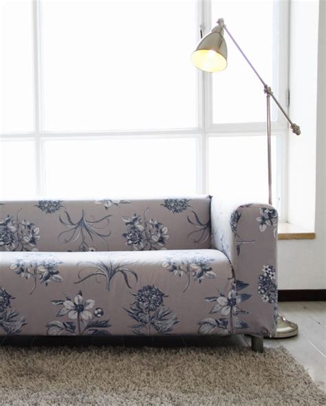 Custom Floral Velvet sofa cover for the IKEA KLIPPAN 2 Seater sofa ...