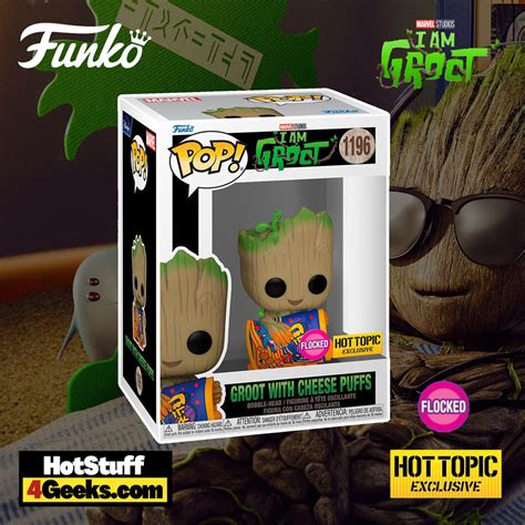 2023 NEW I Am Groot: Groot w/ Cheese Puffs FLOCKED Funko Pop!