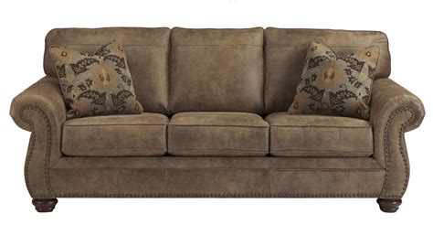 Ashley Signature Design Larkinhurst - Earth 1280353 Traditional Roll Arm Sofa | Dunk & Bright ...