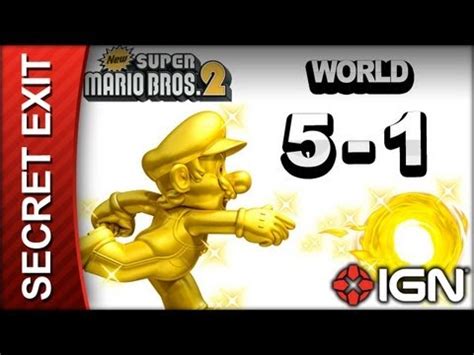 New Super Mario Bros. 2 - Secret Exit Guide - World 5-1 - Walkthrough - YouTube