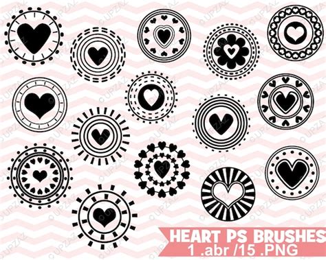 Heart Shape Photoshop Brushes UZPSB878 | Etsy