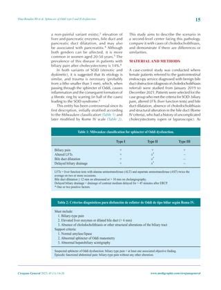 Type I and II sphincter of Oddi dysfunction: a case-control study | PDF