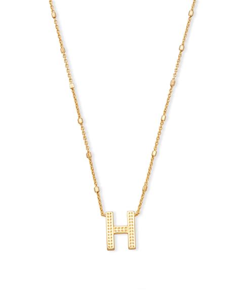 Letter H Pendant Necklace in Gold | Kendra Scott