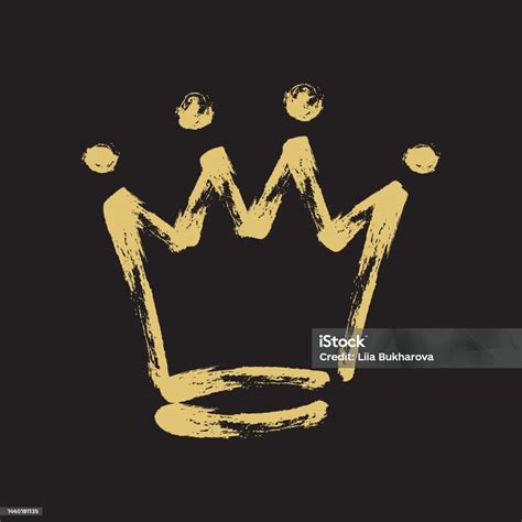 Gold Crown In Grunge Sketch Style Stock Illustration - Download Image ...