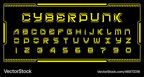 Cyberpunk font Royalty Free Vector Image - VectorStock