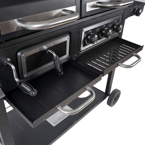 RevoAce Dual Fuel 3 Burner Gas & Charcoal Combo Grill, Black with ...