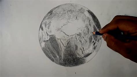 How to draw Earth pencil sketch //Earth drawing esayly - YouTube