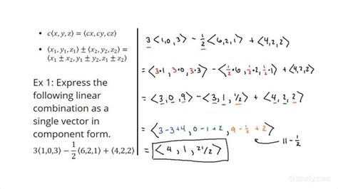 Expressing Linear Combinations of 3-Dimensional Vectors | Precalculus ...