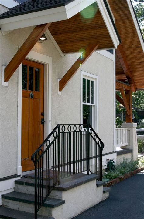 20+ Marvelous Door Overhang Design For Home Outdoor Decoration 17 | Front porch steps, Front ...