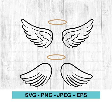 Halo and Angel Wings Svg Wings SVG Halo Svg Heaven Paradise - Etsy in ...