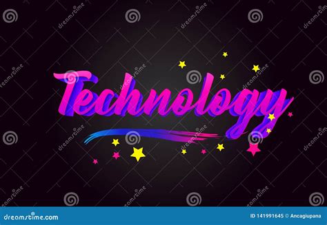 Tipografía Que Pone Letras Manuscrita De La Púrpura De La Tecnología ...