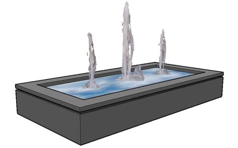 Rectangular shape Fountain design 3d model sketch-up file - Cadbull