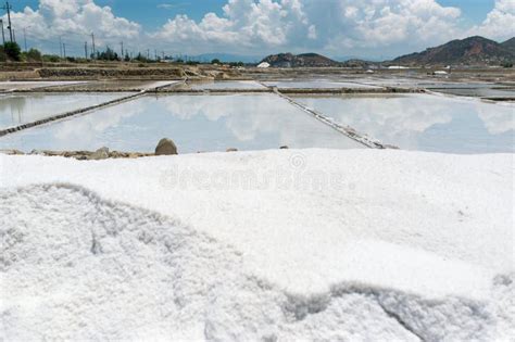 Salt Plantation in Vietnam. Stock Image - Image of pool, white: 76899673