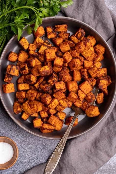 Air Fryer Crispy Sweet Potato Cubes - The Frizzled Leek