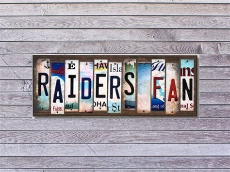 Oakland Raiders Handmade Wood Sign With Metal License Plate | Etsy