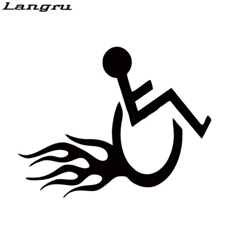 Langru Car Stying Wheelchair Handicap Hot Rod Flames Sticker For Car Window Truck Bumper Kayak ...