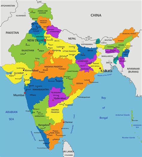 Indian Political Map With States | Images and Photos finder