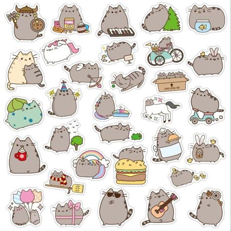 Cute Cat Stickers, Planner Stickers, Beautiful cats, Kitty, Planner Journal Stickers Pusheen ...