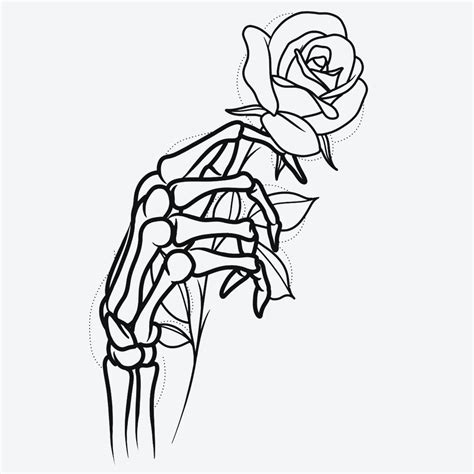 Skeleton Hand Rose Temporary Tattoo Fake Tattoos - Etsy Denmark