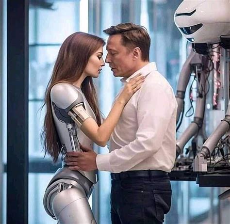 Peculiar Image Of Elon Musk Kissing Robot Leaves Internet Bewildered