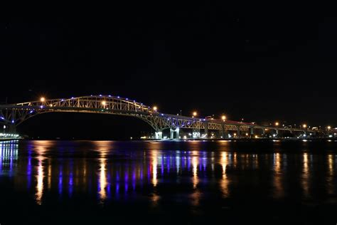 Michigan Exposures: The Blue Water Bridge at Night