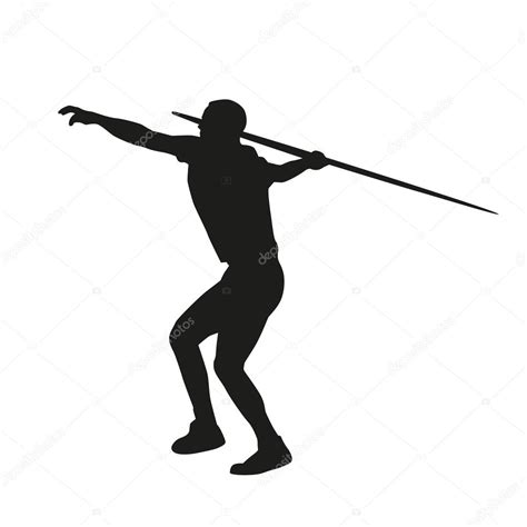 Javelin throwing. Vector silhouette — Stock Vector © msanca #75548623