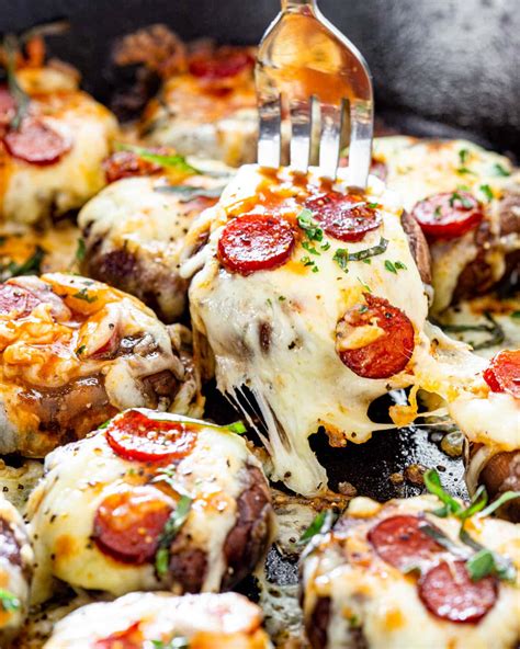 Pizza Stuffed Mushrooms - Jo Cooks