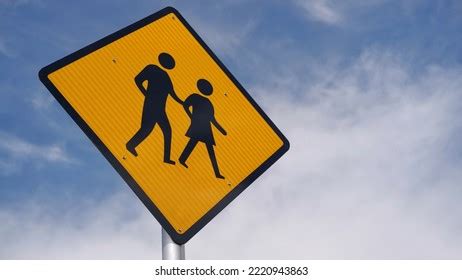 Pentagon School Crossing Sign Board Against Stock Photo 2220943863 ...