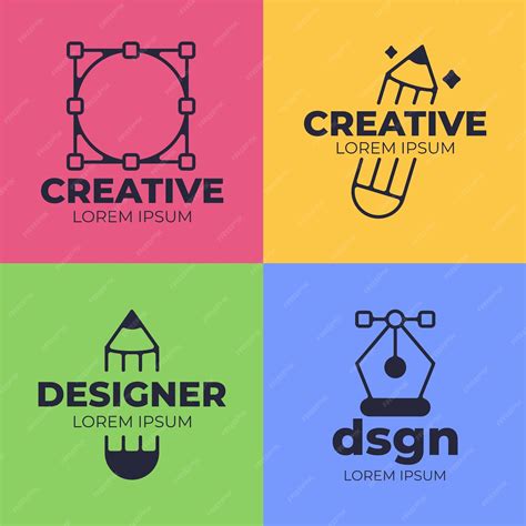 Premium Vector | Flat graphic designer logo collection