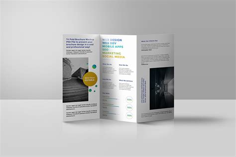 Tri-Fold Brochure Mockup PSD — Free Mockup World