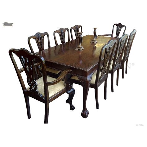 Chippendale French Dining Table and Chair 8 Seater Mahogany - Antique Reproduction Shop