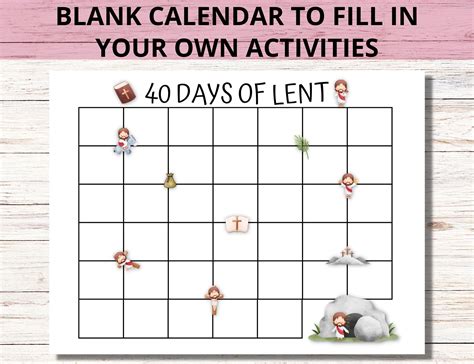 Lent Calendar 2024, 40 Days of Prayer Lent, Lenten Calendar for Kids ...