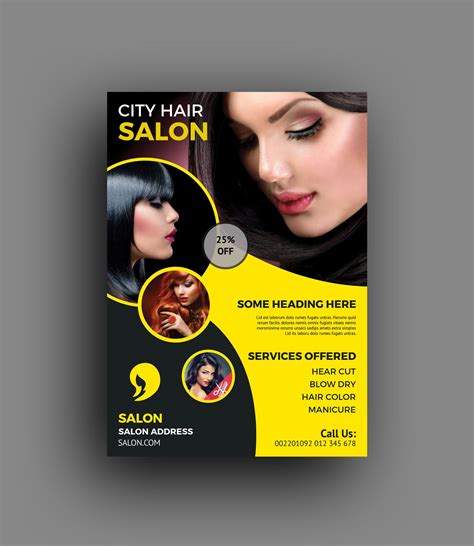 Elegant Hair Salon Flyer Template | Flyer template, Hair salon, Flyer