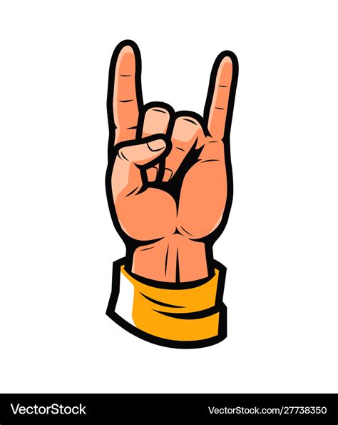 Cool symbol hand in rock sign Royalty Free Vector Image