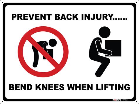 FIRST AID - Prevent Back Injury Sign | Westland Workgear