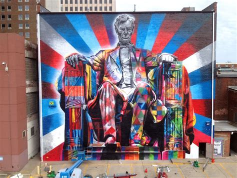 By Eduardo Kobra of Abraham Lincoln in Kentucky, USA 3d Street Art, Murals Street Art, Kobra ...
