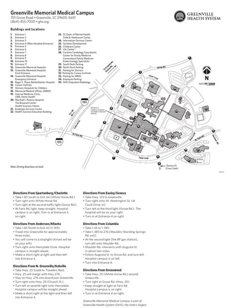 Map Greenville Memorial Medical Campus | PDF | Health Care | Medicine