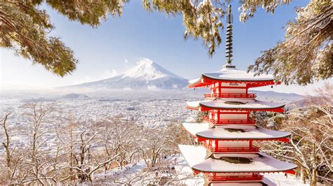 🔥 Free download Wallpaper Japan Fuji mount pagoda winter snow trees ...