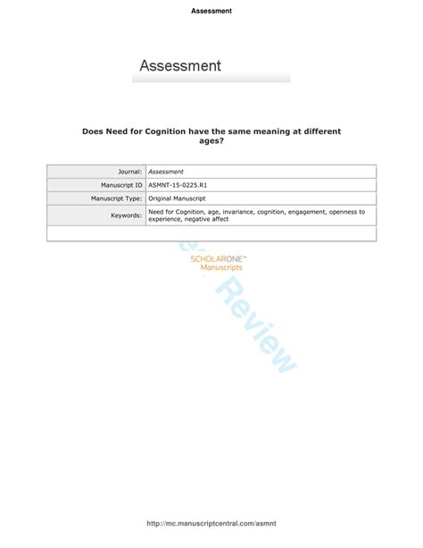 (PDF) Does Need for Cognition Have the Same Meaning at Different Ages?