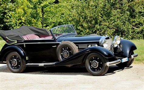 Online crop | classic black convertible coupe, Mercedes-Benz, car, vintage, vehicle HD wallpaper ...