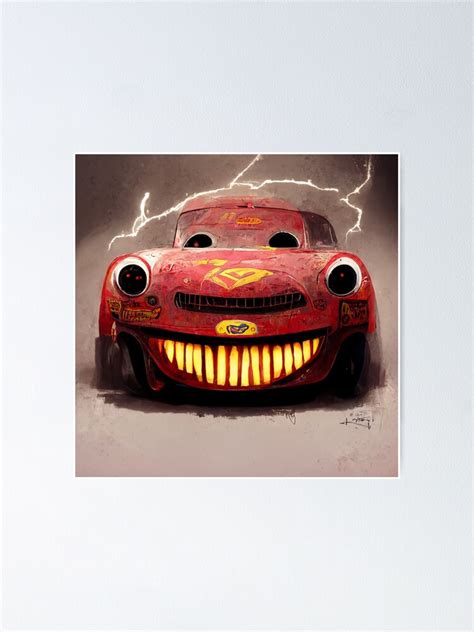 "Cursed Lightning McQueen" Poster for Sale by Zestpond | Redbubble