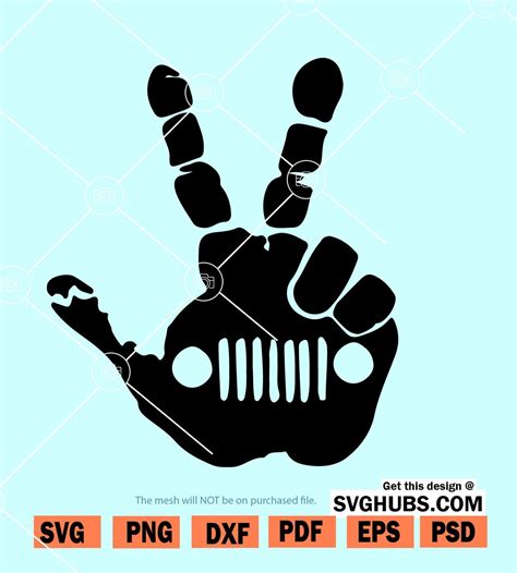 Jeep Hand Wave Red White And Blue SVG, PNG, AI, EPS, DXF Files – Funny ...