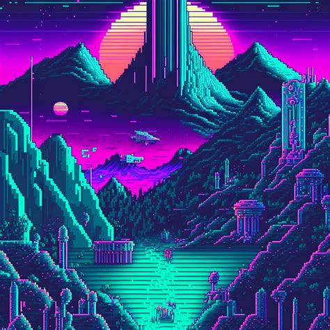 Pixel Art Mountain Digital Art by Kailooma X TheDol - Pixels