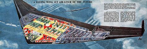 1949 Future Flying Wing Jet Airliner - L. Ashwell Wood art for Eagle Magazine : r ...