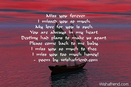 Miss you forever, Missing You Poem